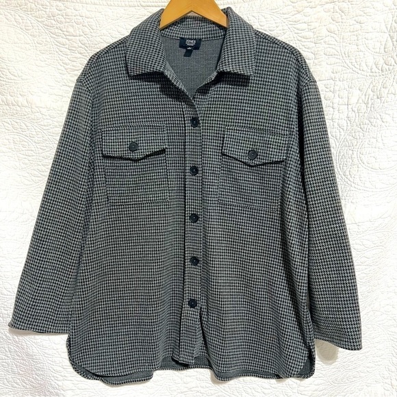 JONES NEW YORK Oversized Shacket Plaid Button Up, Size Large-#244 - Picture 1 of 10